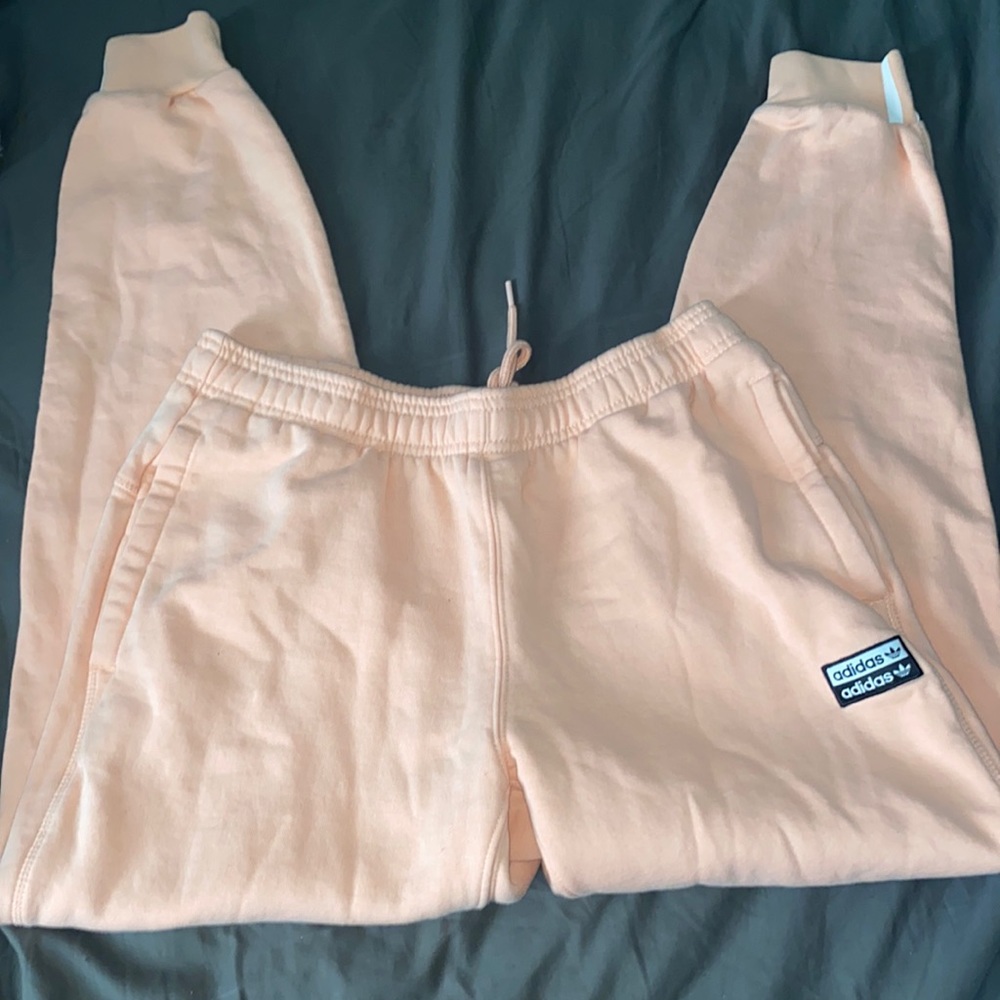 salmon pink adidas sweats women size s